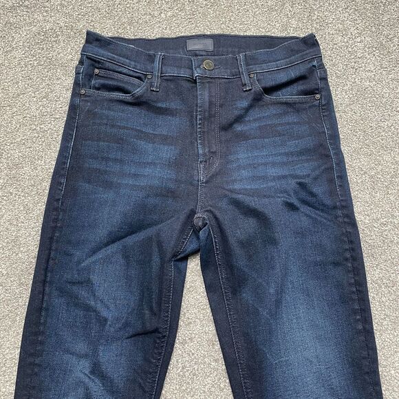 Mother Jeans Adult 29 Blue Dark Wash Dazzler Ankle Mid Rise Stretch Ladies - Picture 2 of 16